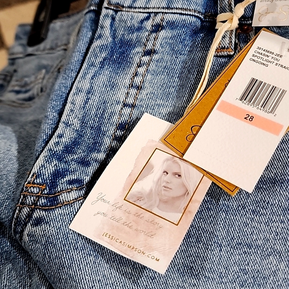 Jessica Simpson high rise straight leg lived in vintage